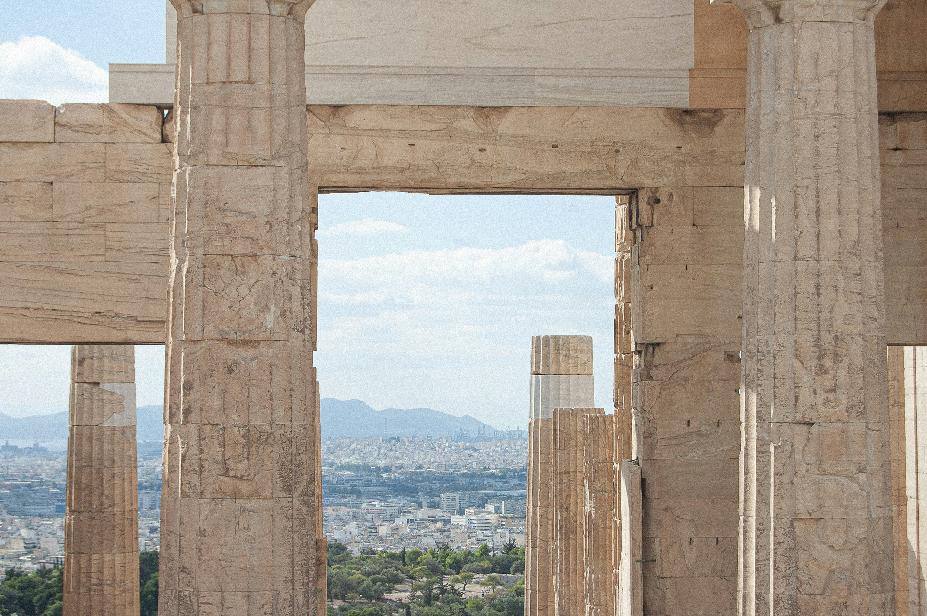 a view of a city from the top of a building