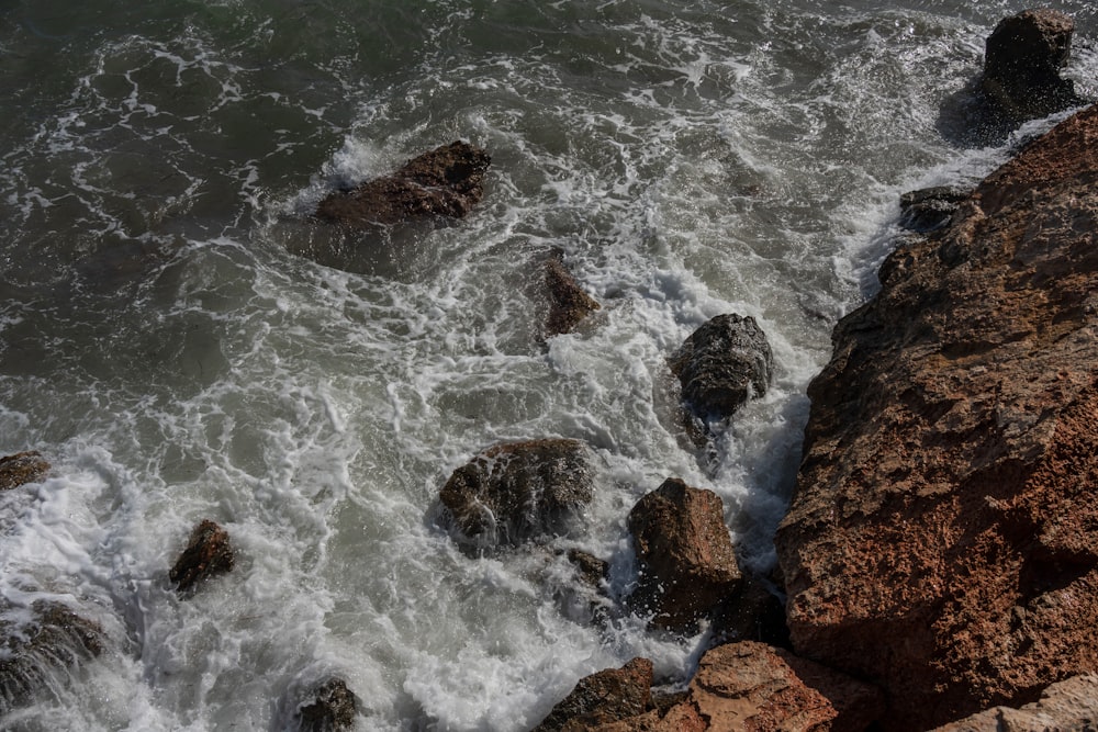 a view of the ocean from a high point of view