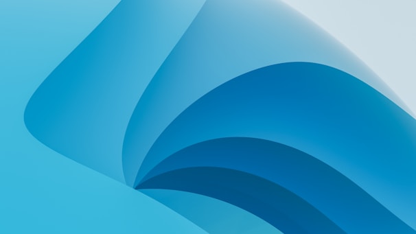 Abstract art representing waves of signals flowing through a calm blue background.