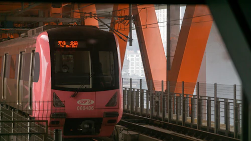 Metro on bridge