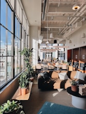 A bright, airy common room with cozy seating and natural light at Shri Krishna Boys PG.