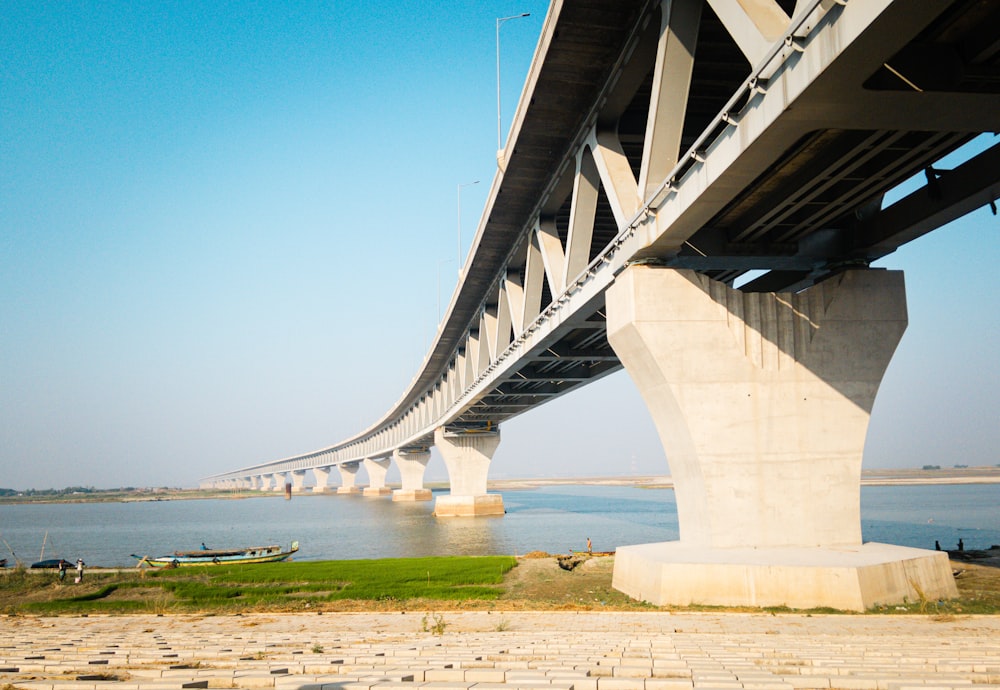 a large bridge spanning over a body of water