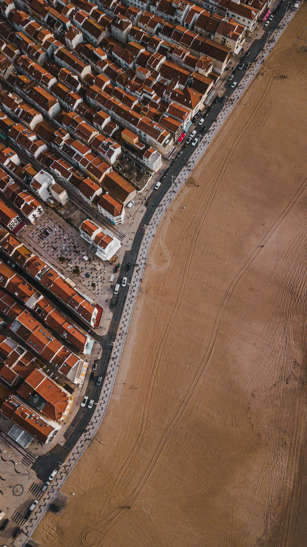 a bird's eye view of a small town