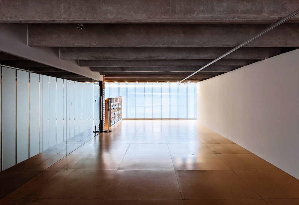 an empty room with a bunch of lockers in it