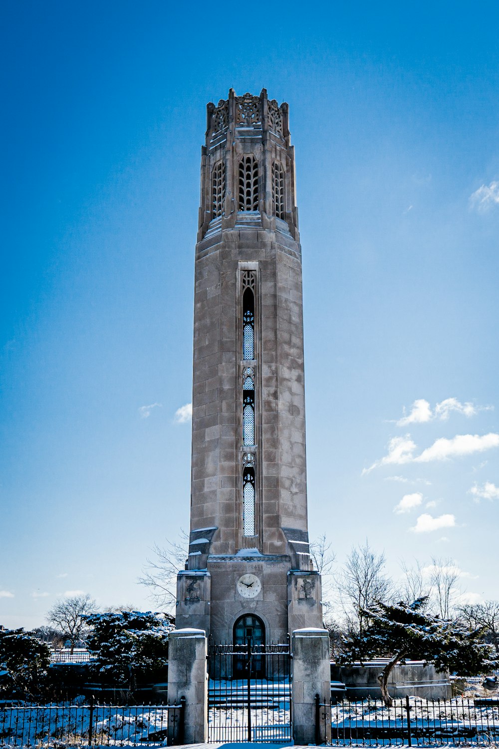 a very tall tower with a clock on it