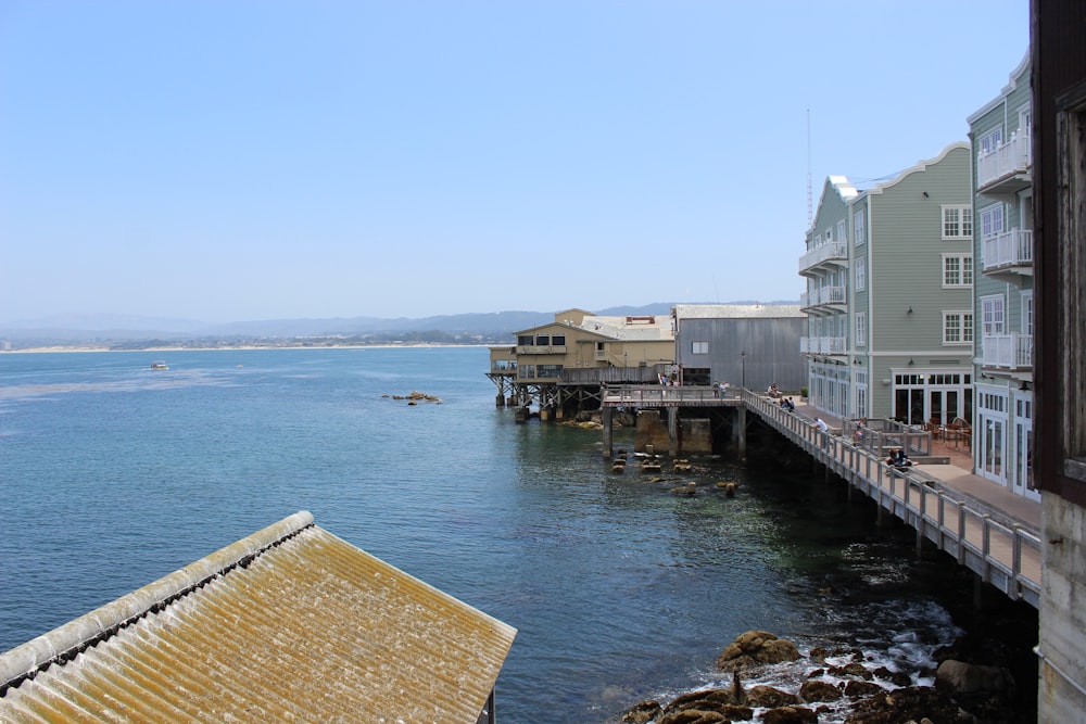 a view of a body of water from a building