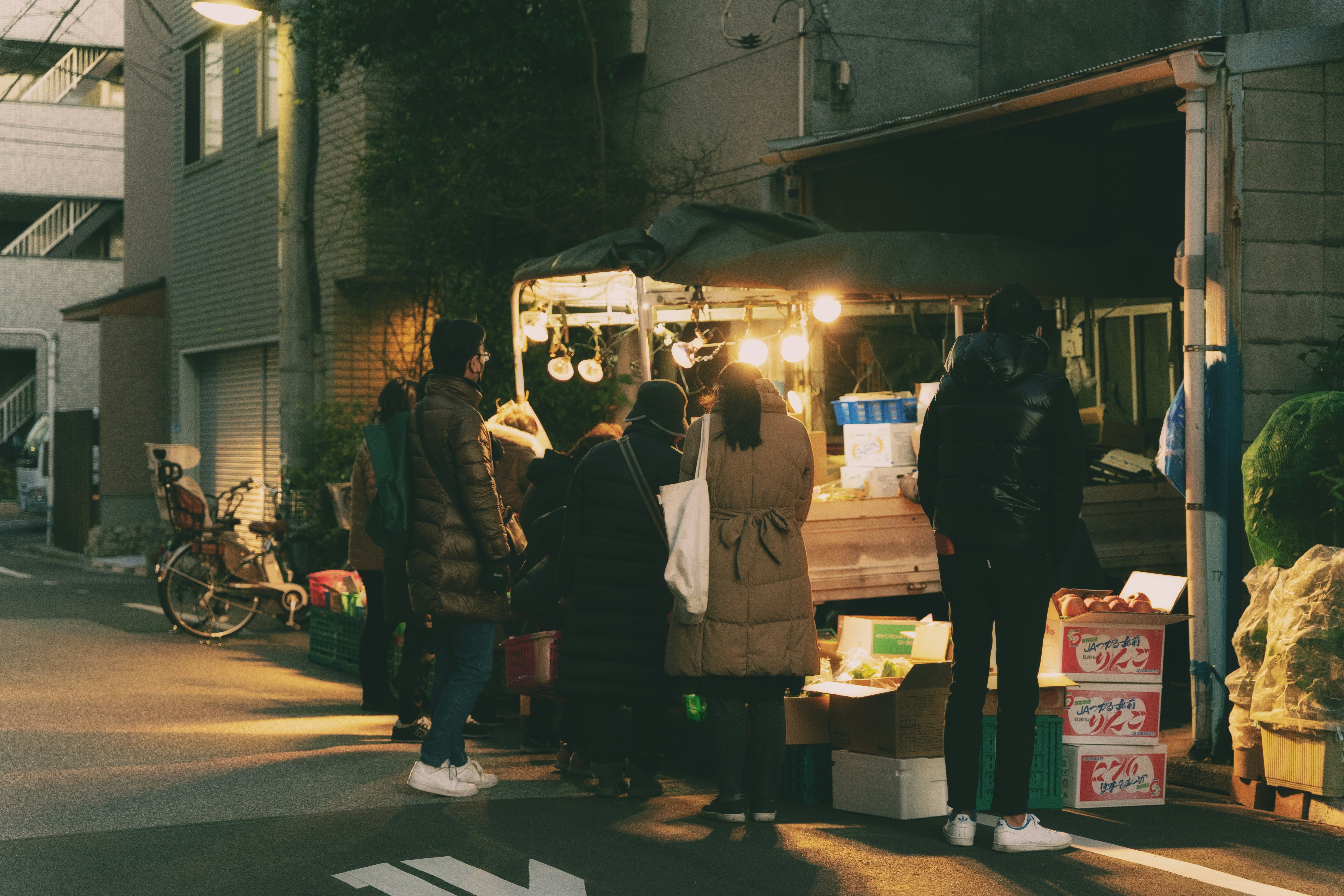 Group in front of food truck