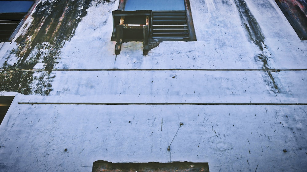 a window on the side of a building