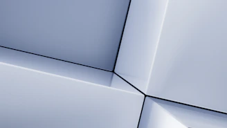 Close-up of a modern logo design with simple geometric shapes.