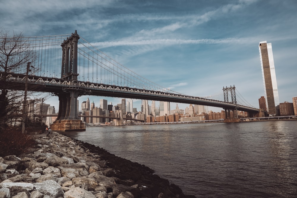 a large bridge spanning over a large body of water