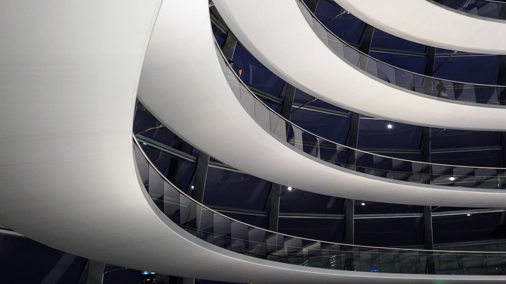 a building that has a spiral design on it