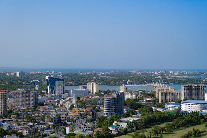 Dar es Salaam skyline from a high vantage point