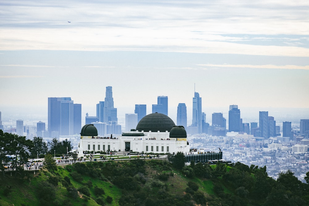 a view of a city from a hill