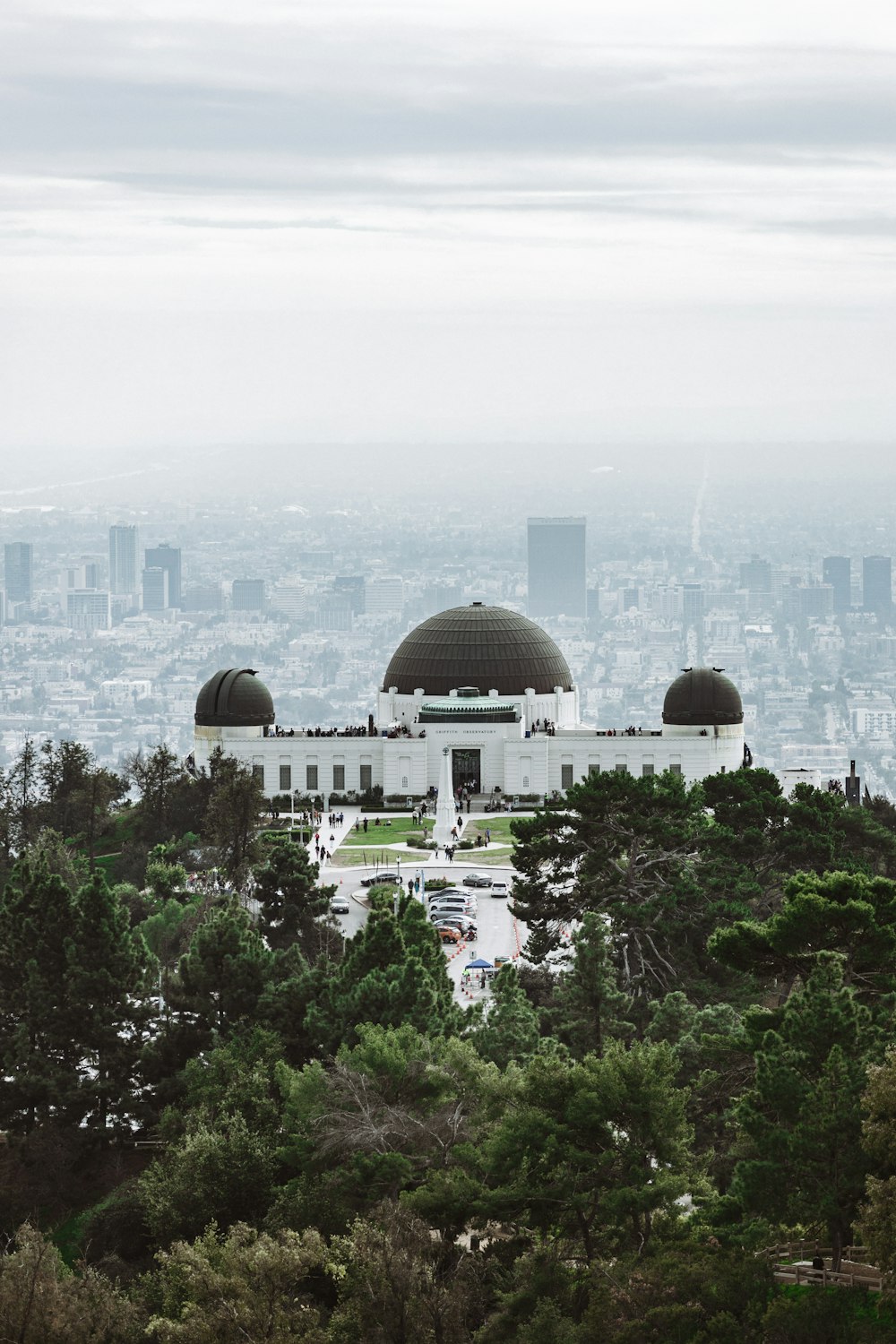 a view of a city from a hill