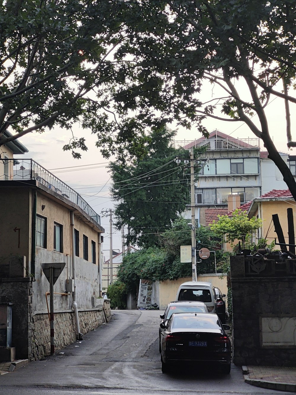 a car parked on the side of a road