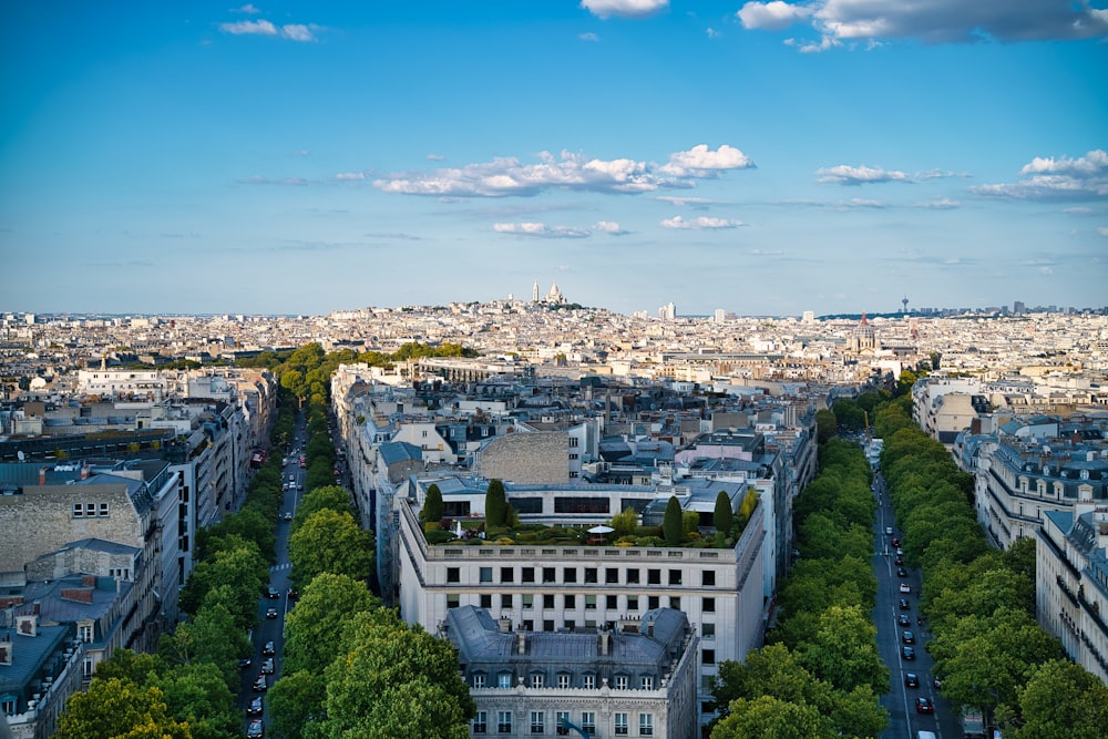 a view of the city of paris from the top of the eiffel tower