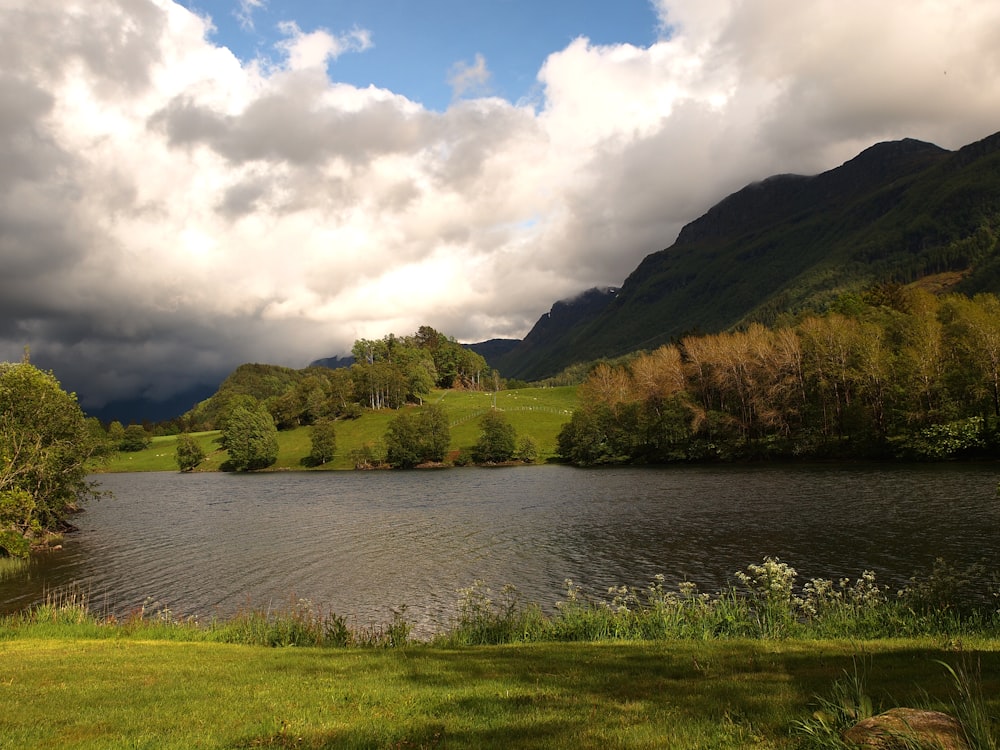 a large body of water surrounded by mountains