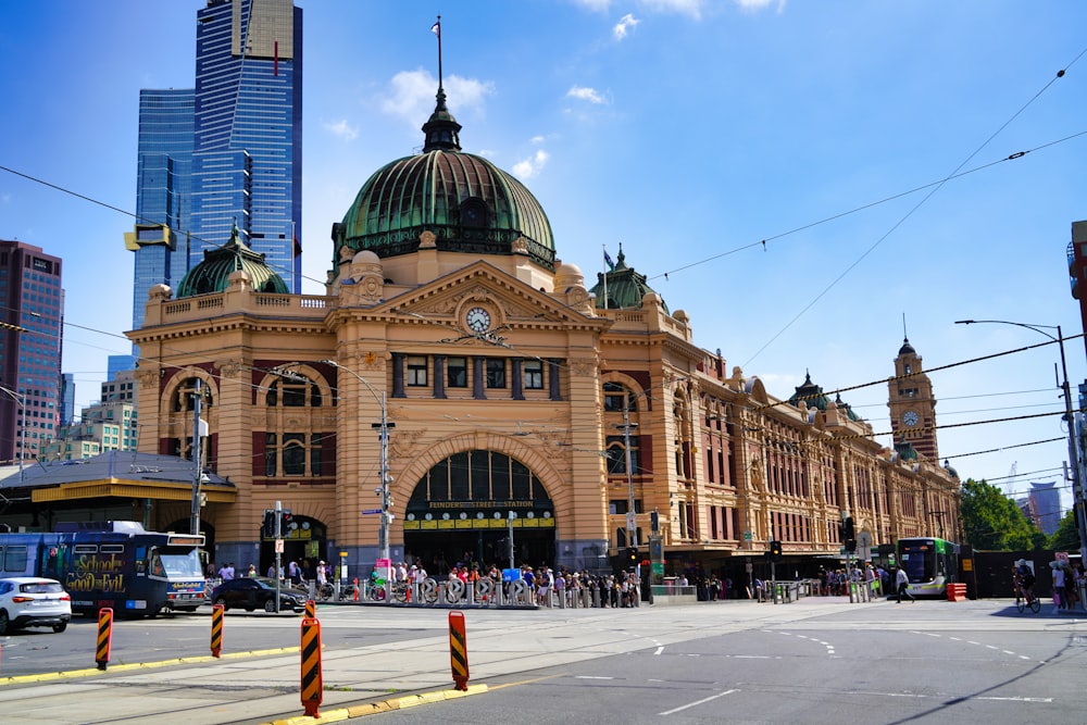 a large building with a clock on the top of it