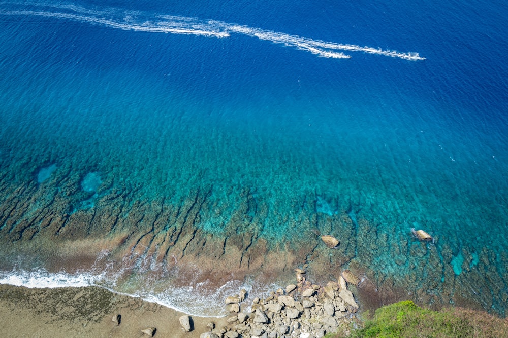 a body of water with a boat in it