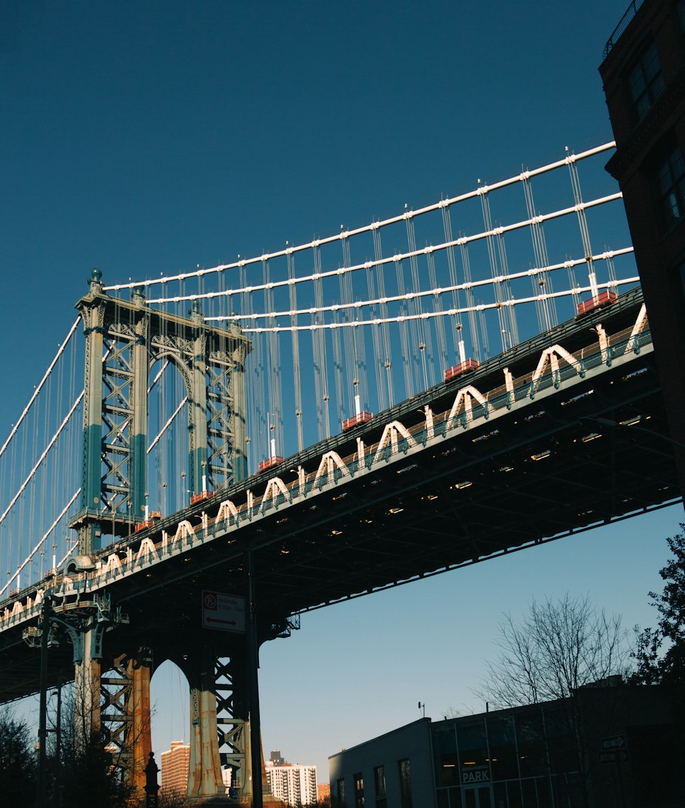 a bridge with a train going over it