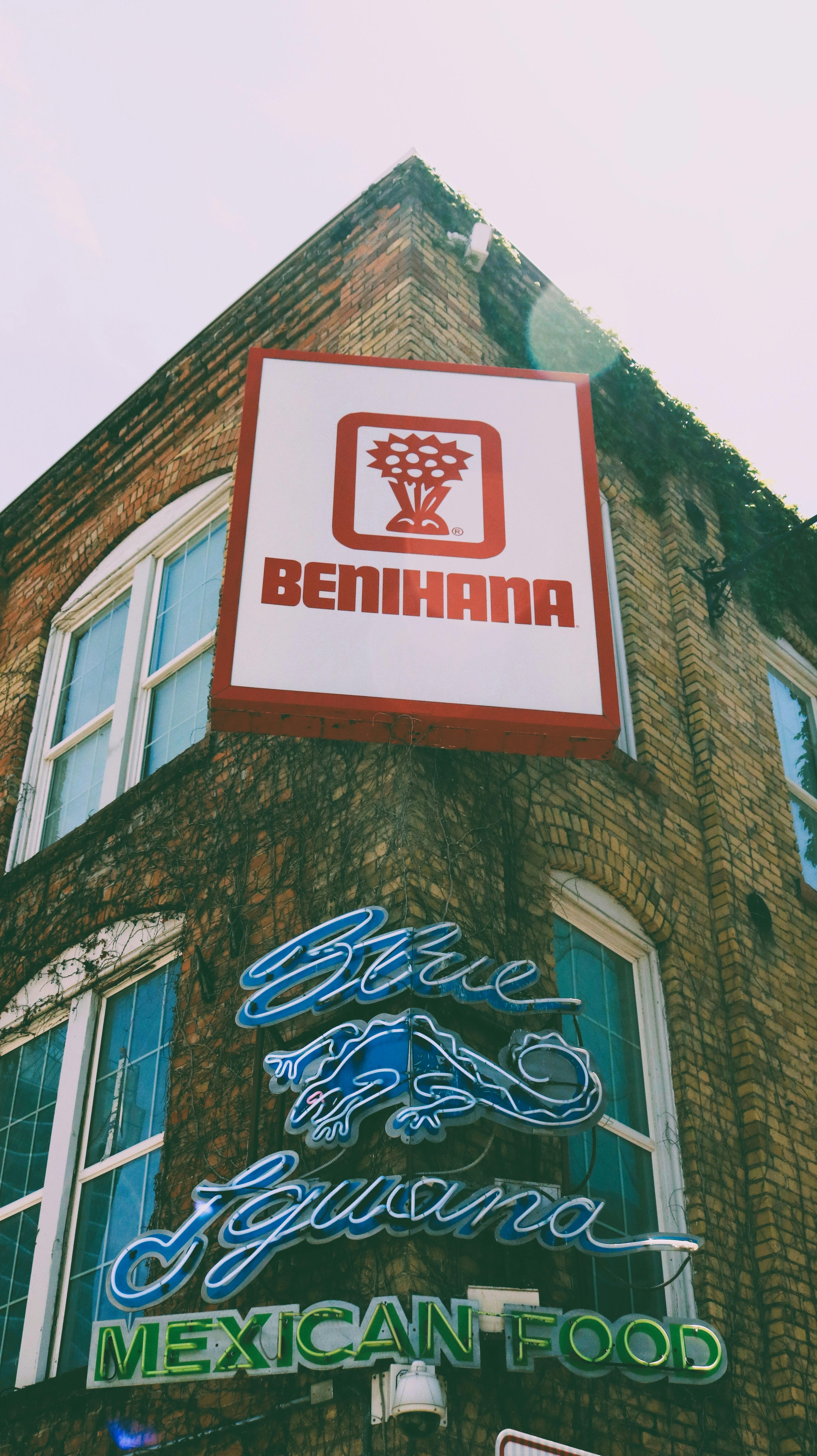 A large sign on the side of a building
