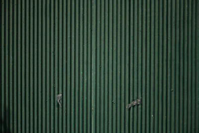 Close-up of smooth galvanized steel surface on a gas meter shelter with even electrostatic paint.