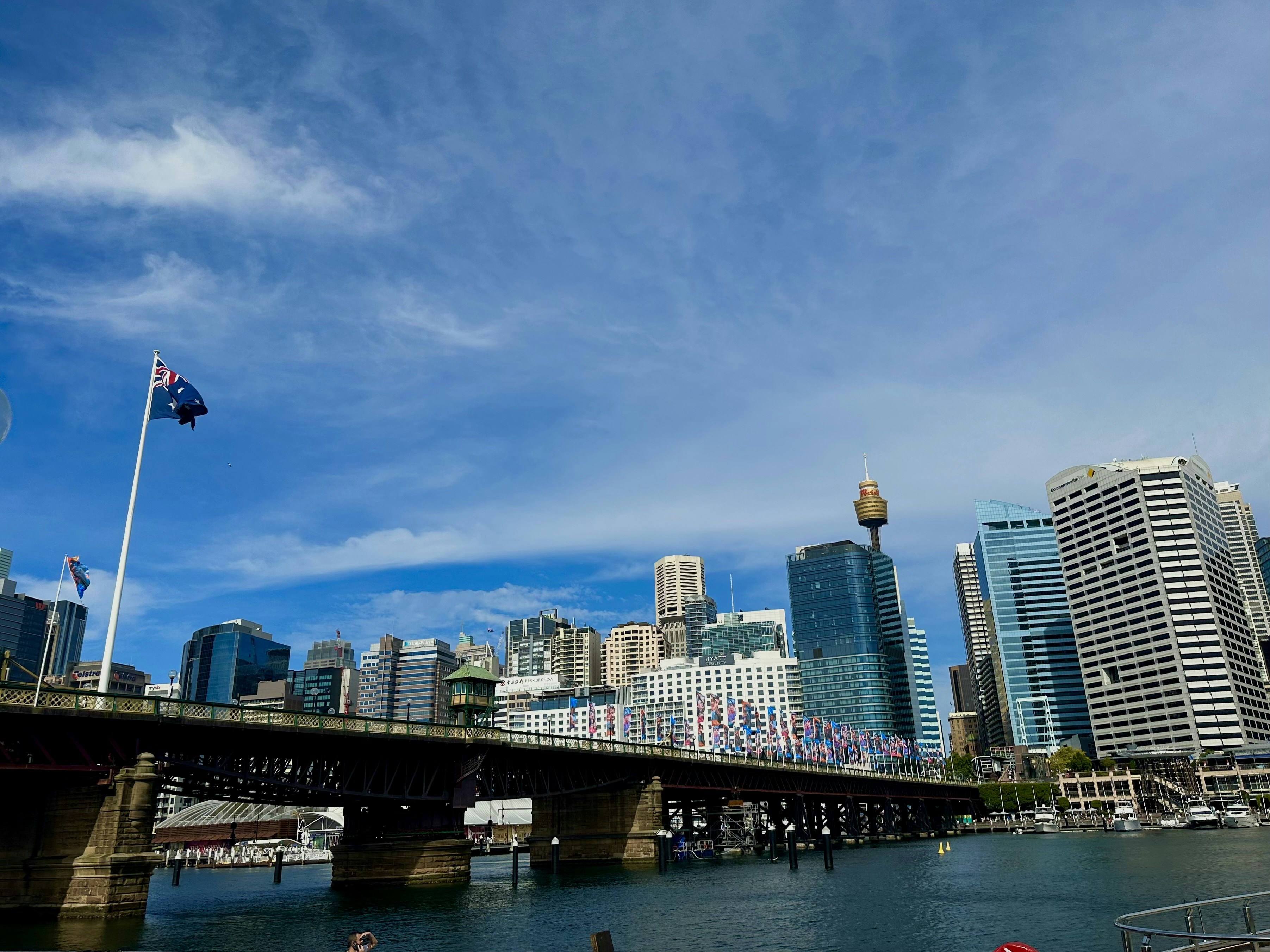 a view of a bridge over a body of water