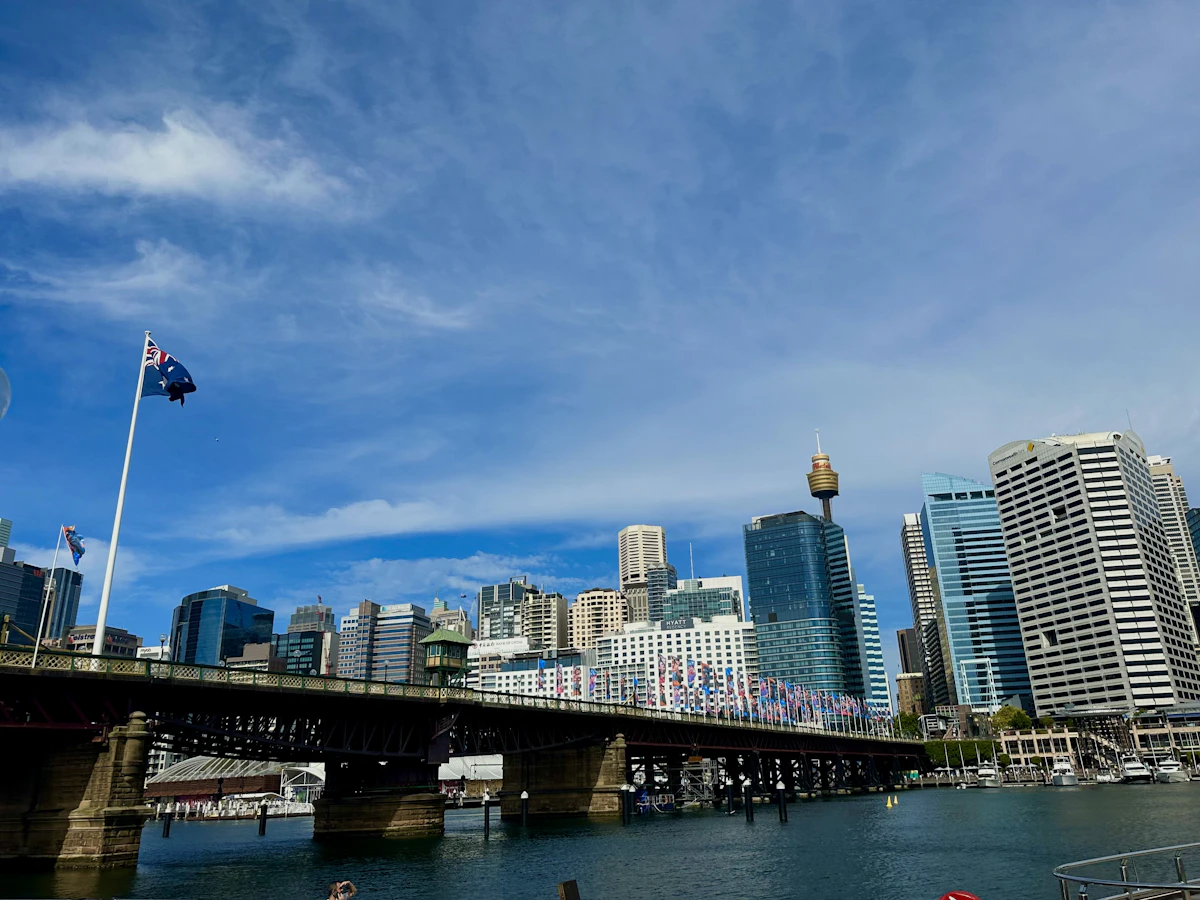 Sydney Harbour Bridge over the water near Lavender Bay