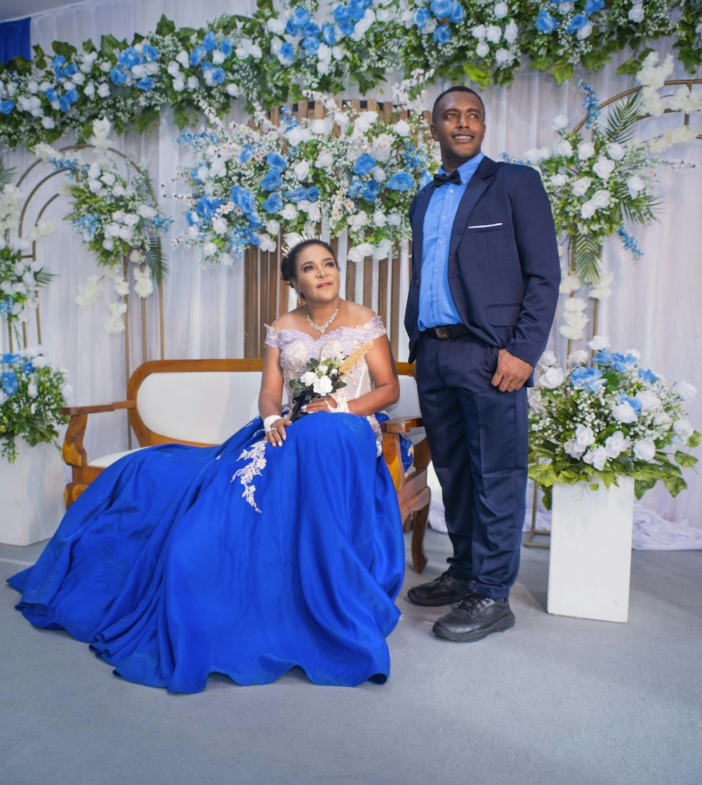 a man and a woman posing for a picture