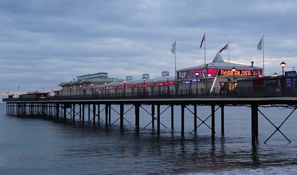 a pier that has a restaurant on top of it