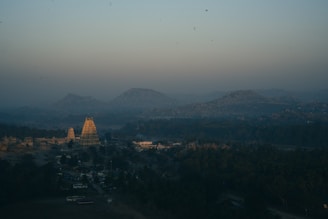 A panoramic view of the Valley of the Temples at dawn.