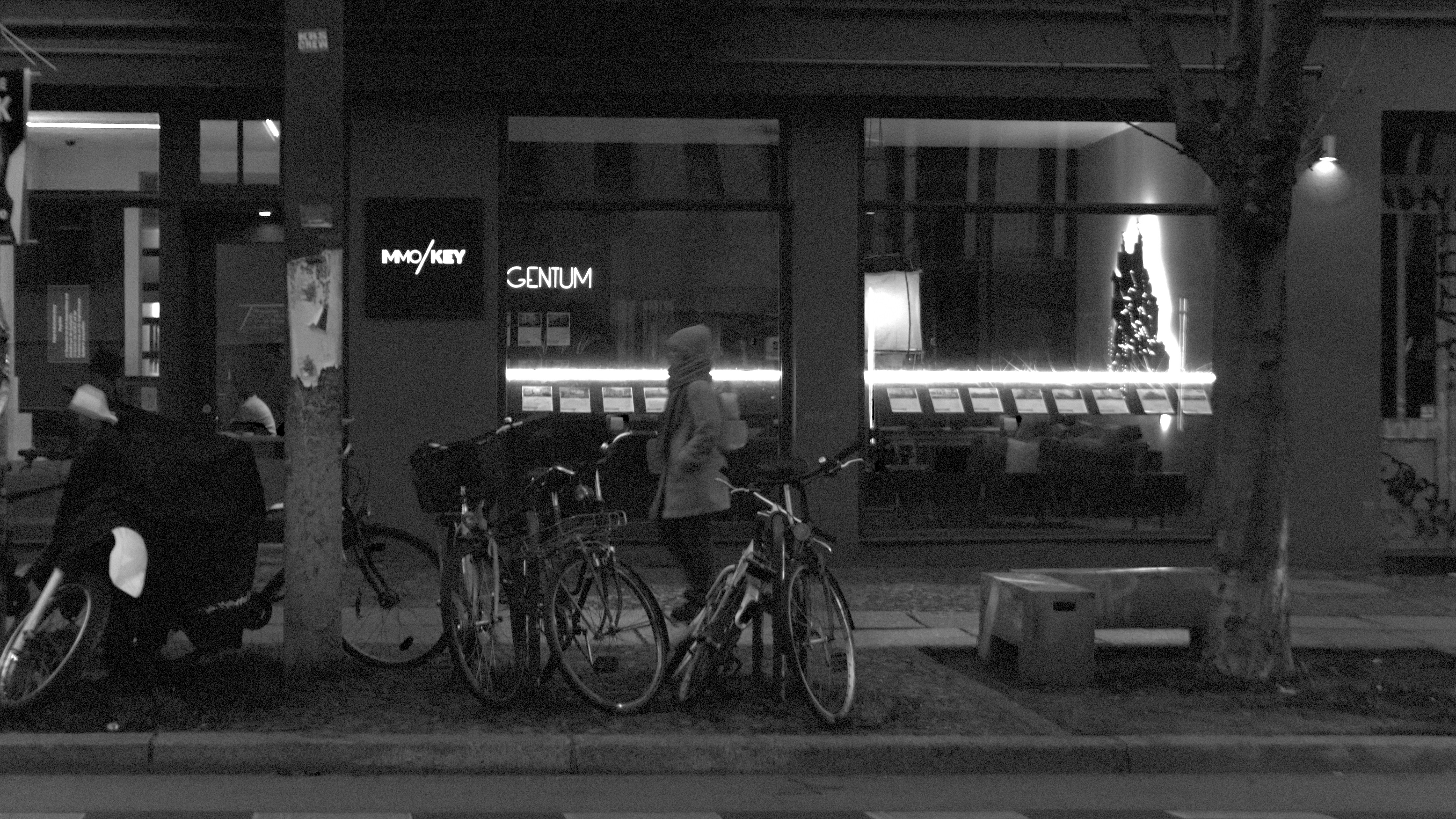 a couple of bikes parked next to each other