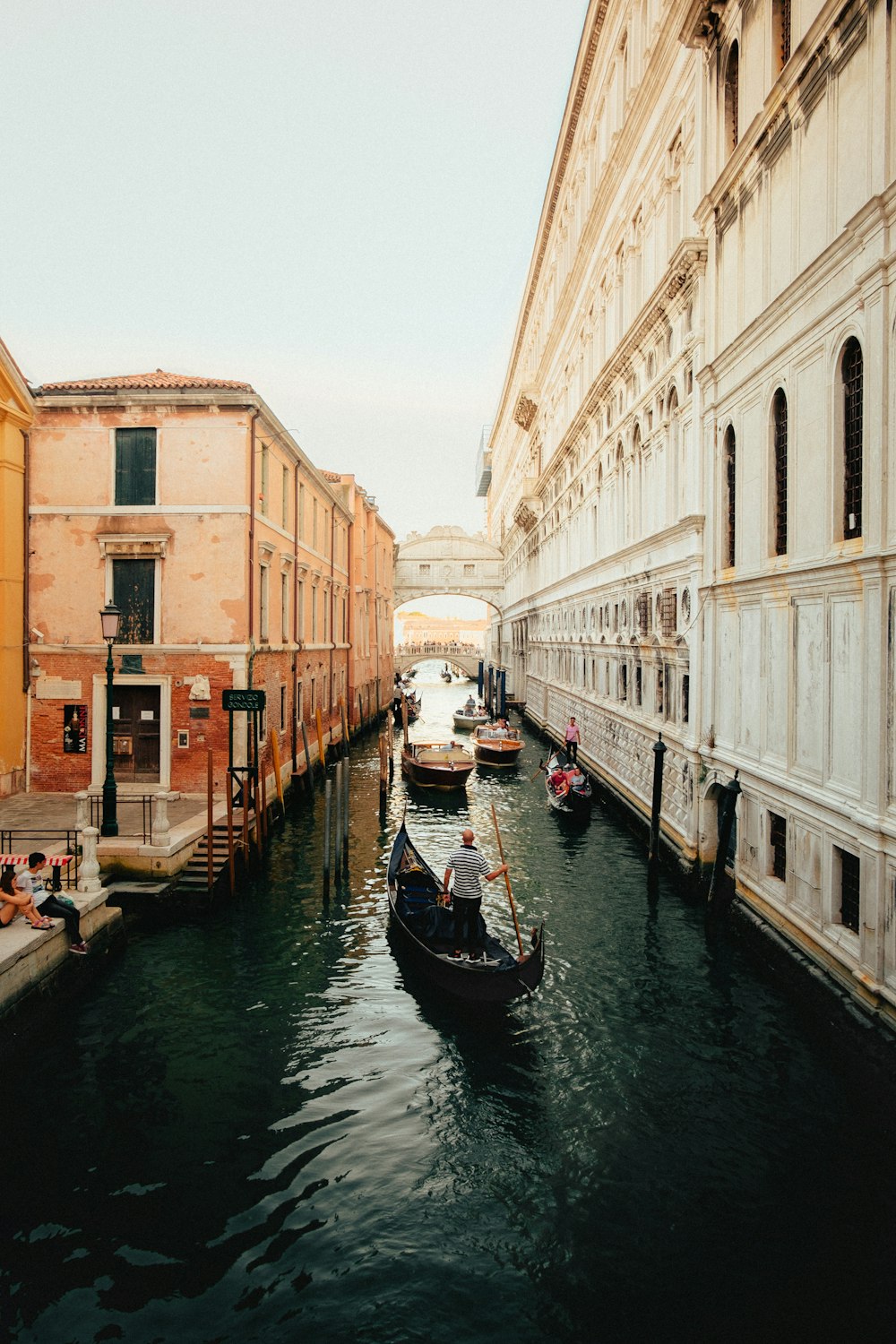 a couple of boats that are sitting in the water