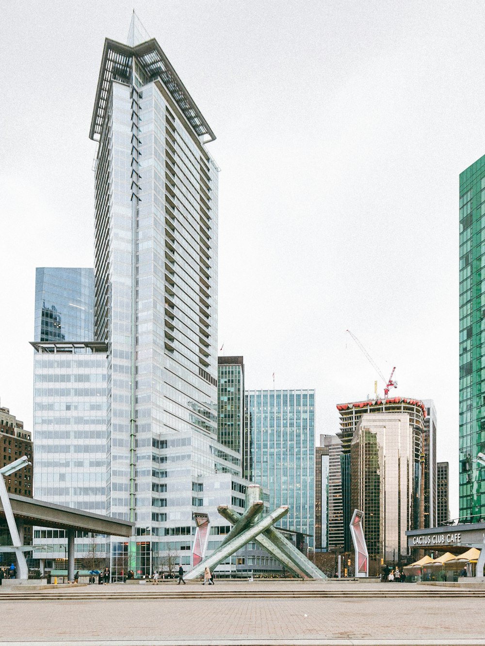 a city with tall buildings in the background