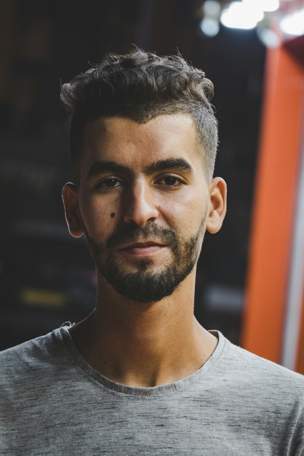 a close up of a person with a beard