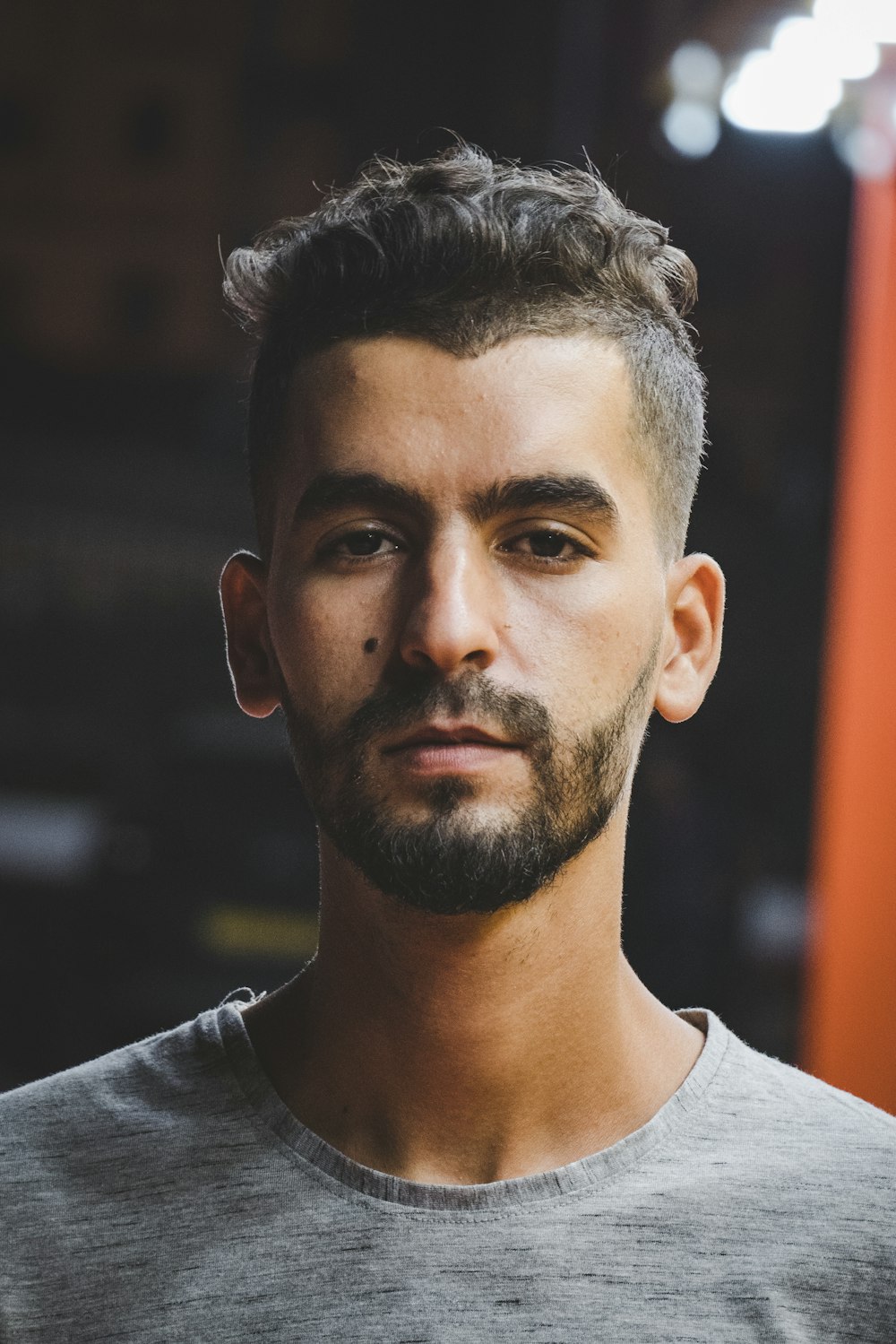 a close up of a person with a beard