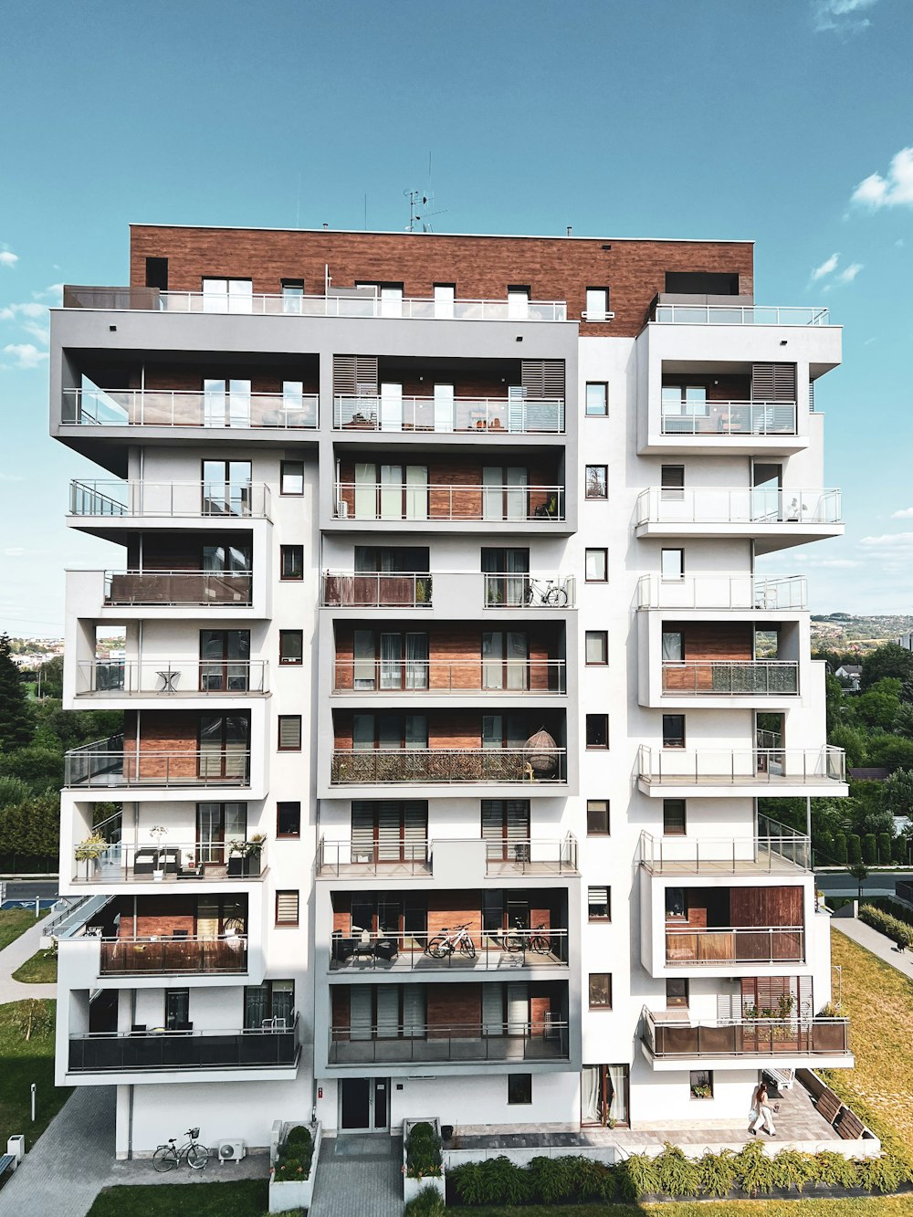 an apartment building with balconies and balconies on the balconies