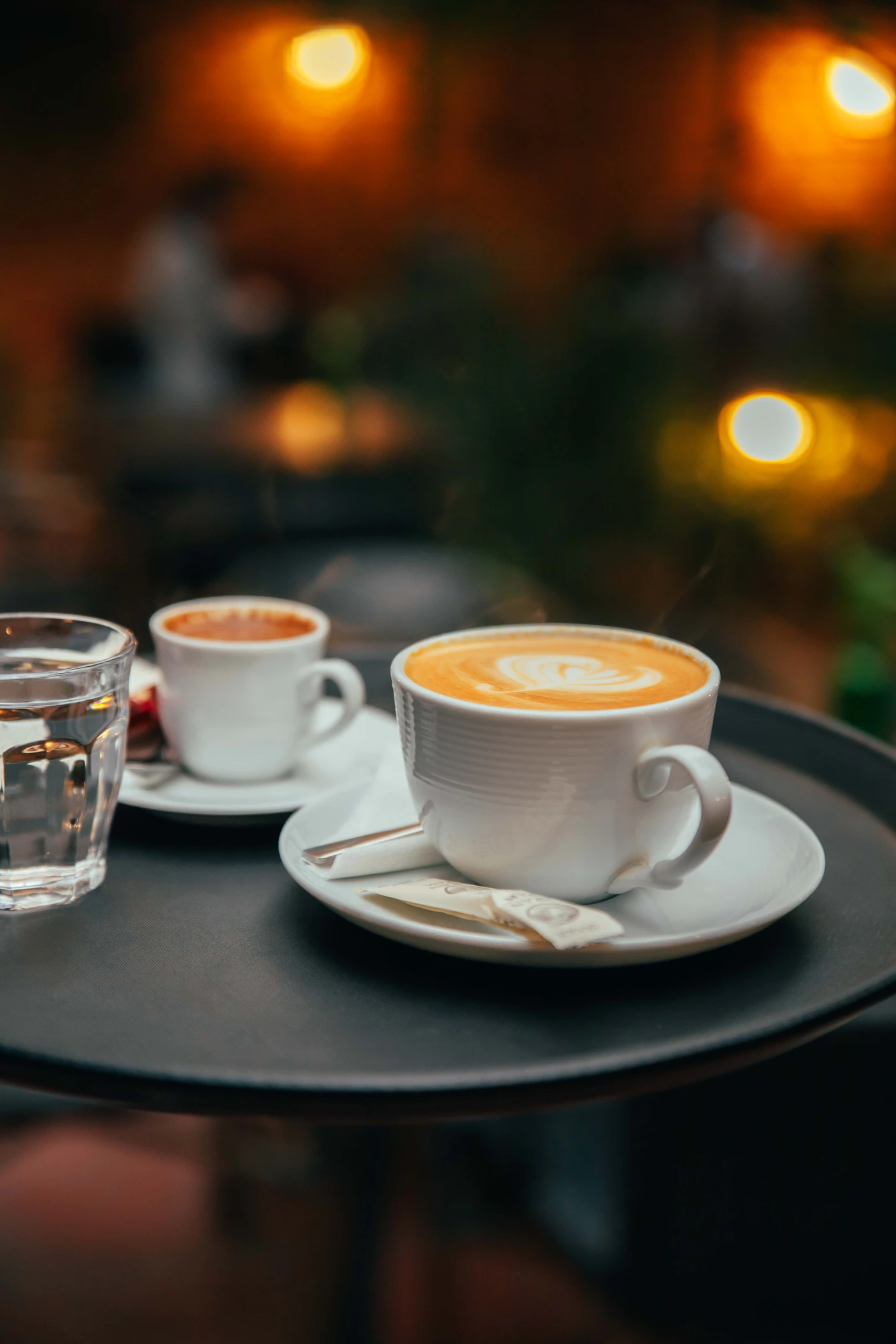 Coffee cups in an on-site café