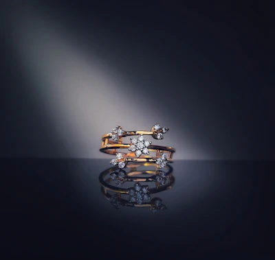 a couple of rings sitting on top of a table