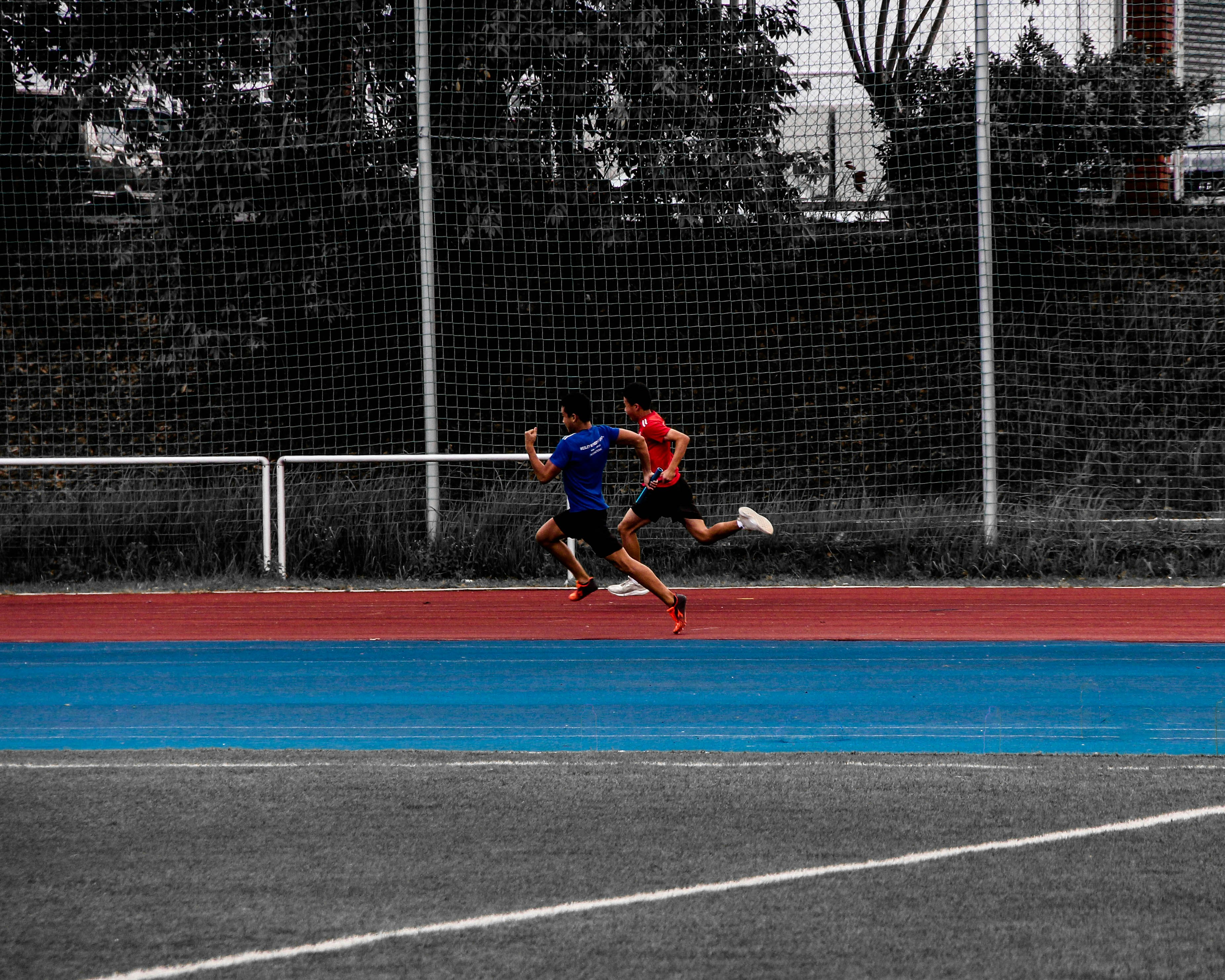 Running race on track