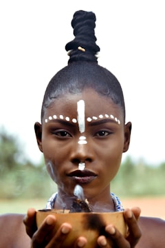 a woman with a nose ring and a nose ring on her head