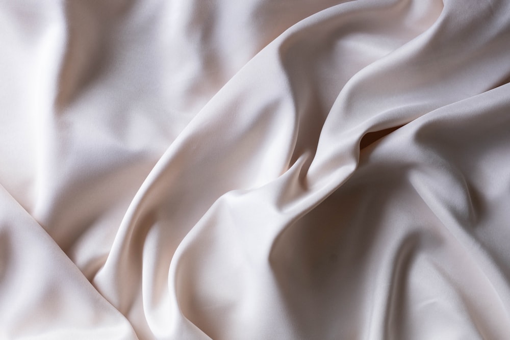 a close up view of a white fabric