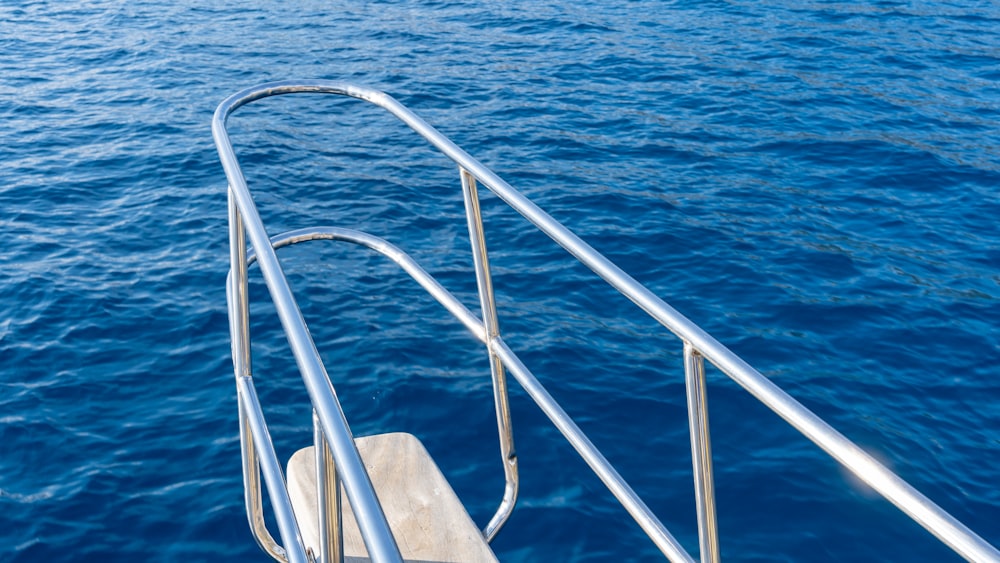 a metal railing on the side of a boat