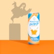 Dynamic shot of Sipstart energy booster cans with a sporty backdrop.