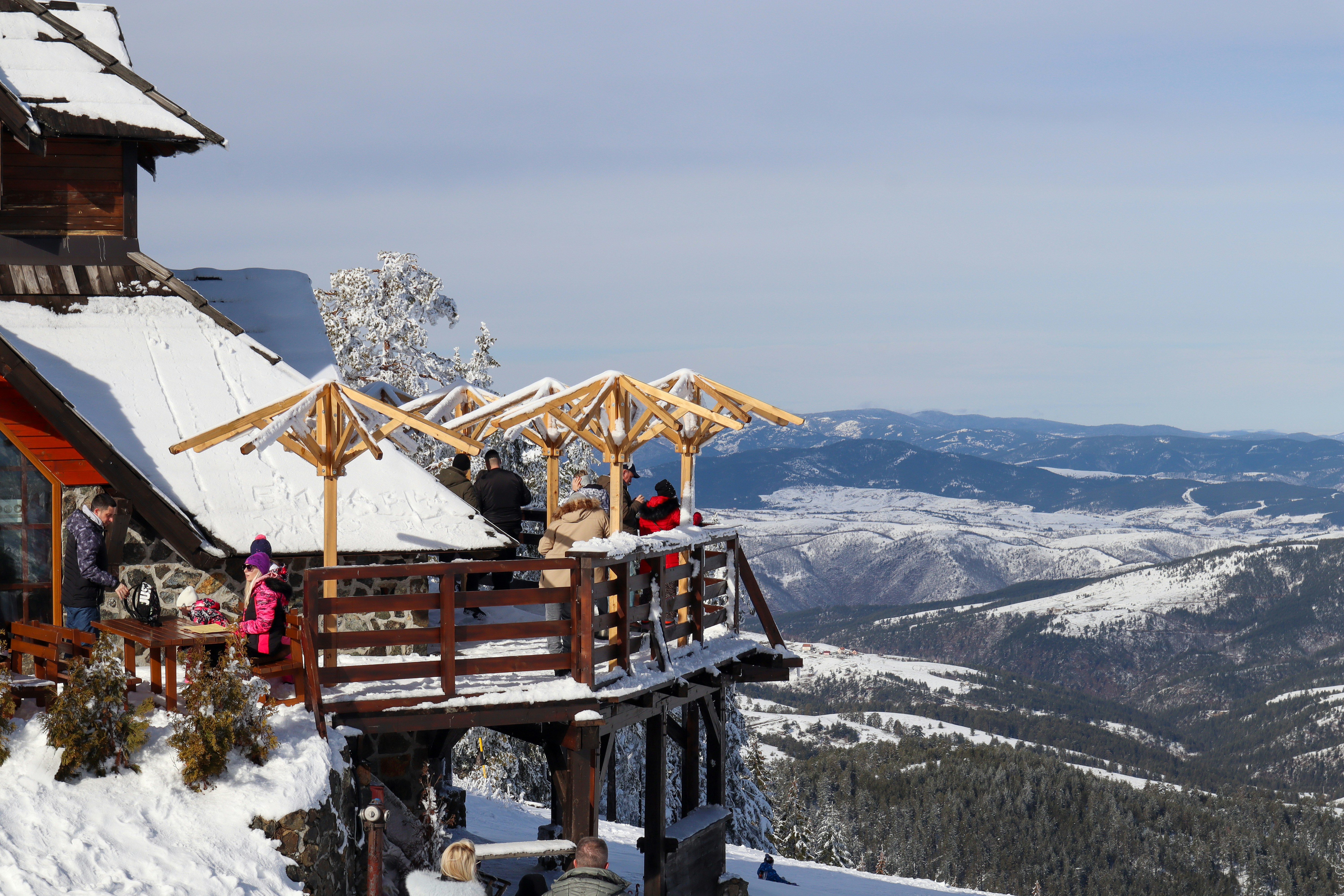 Mountains cafe with view