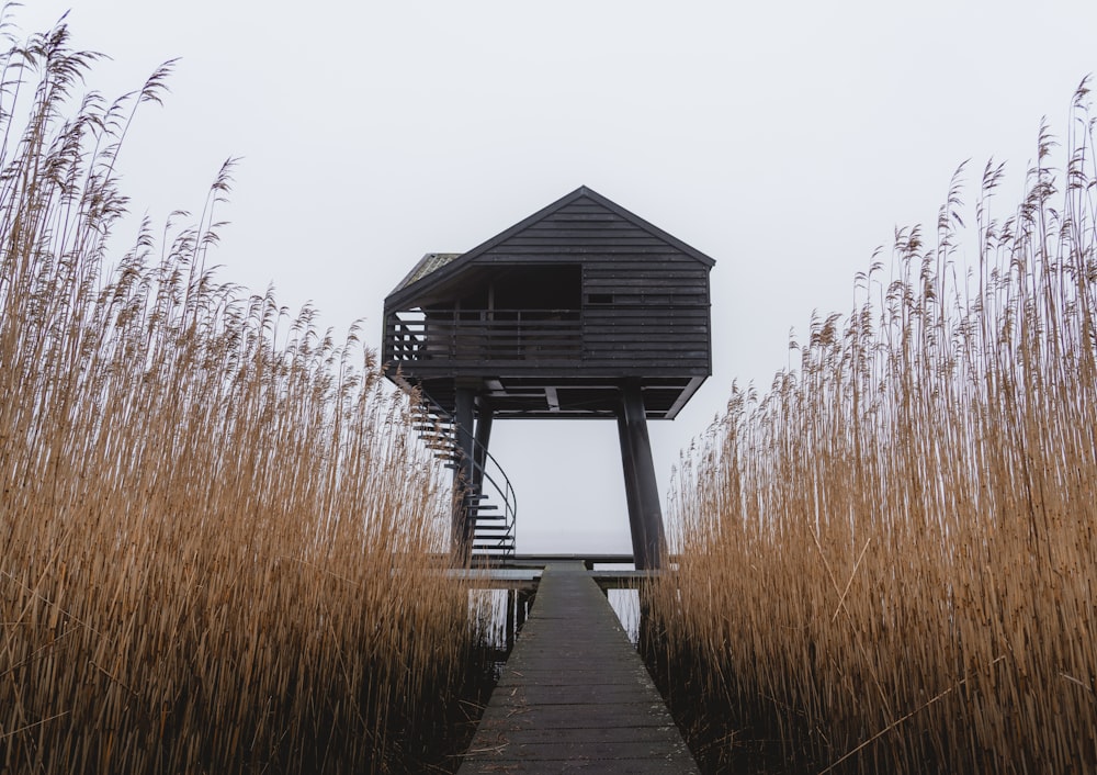 a tall tower with a staircase leading to it