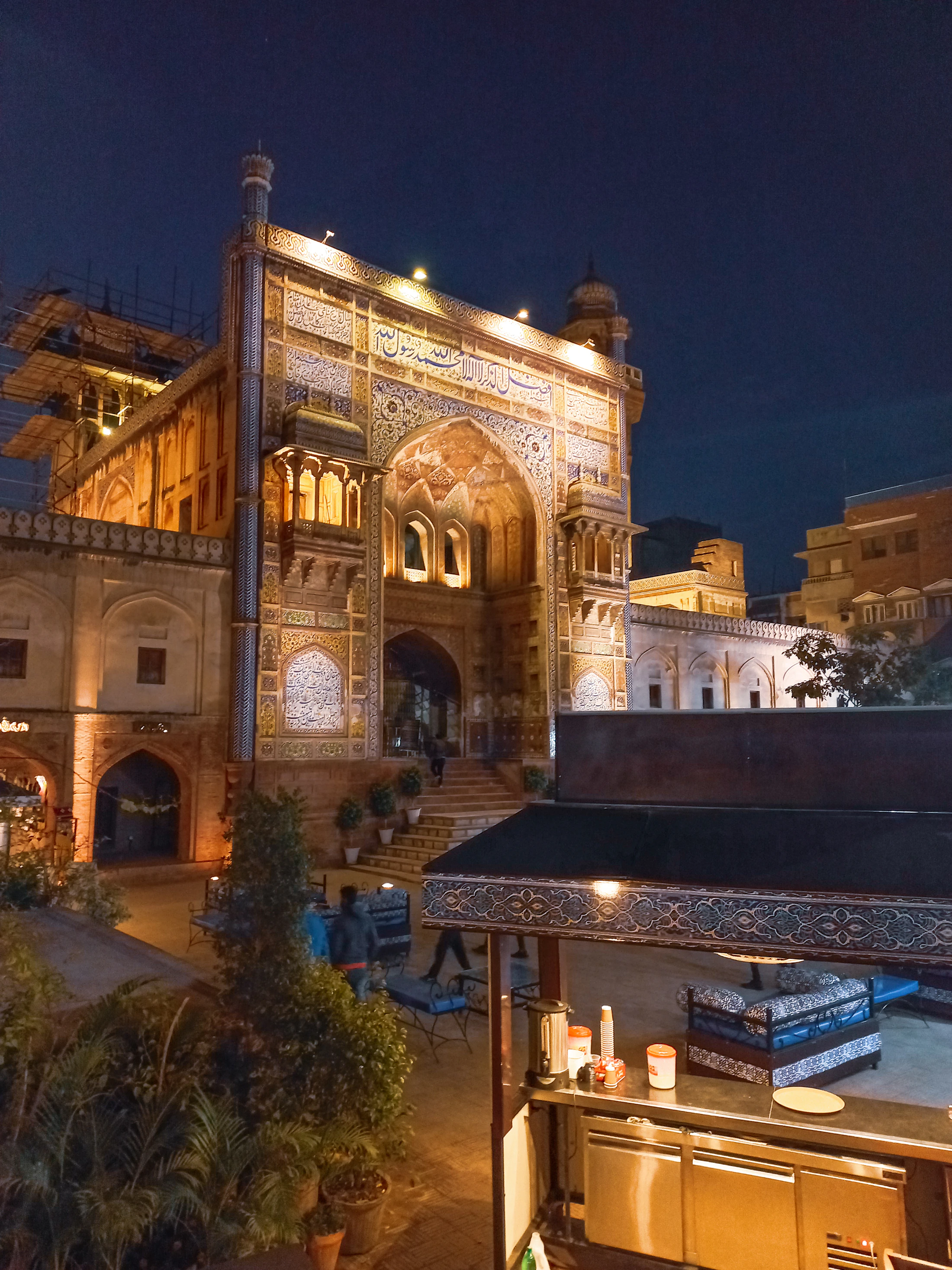 Lahore skyline illuminated at night