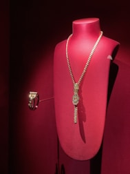 Gold necklace displayed inside a velvet-lined jewelry case ready for shipment.