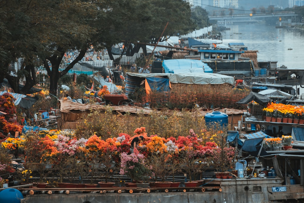 a bunch of boats that are sitting in the water