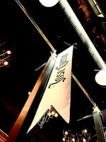 Indoor normal flex banner hanging in a conference hall.